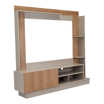 Rack Para Tv 70" Doha, Cocoa y Miel, Con Variedad de Entrepaños