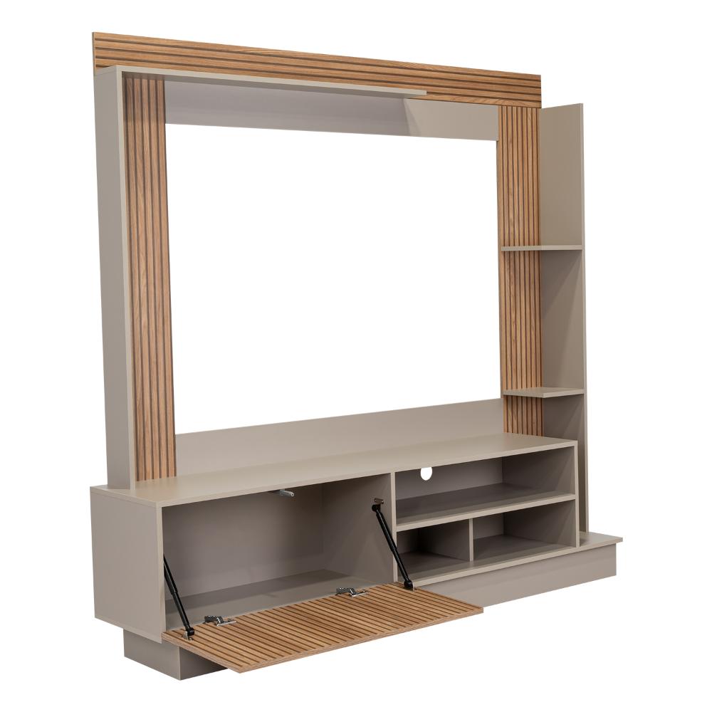 Rack Para Tv 70" Doha, Cocoa y Miel, Con Variedad de Entrepaños