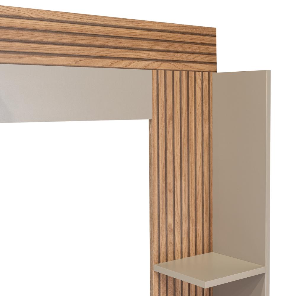 Rack Para Tv 70" Doha, Cocoa y Miel, Con Variedad de Entrepaños