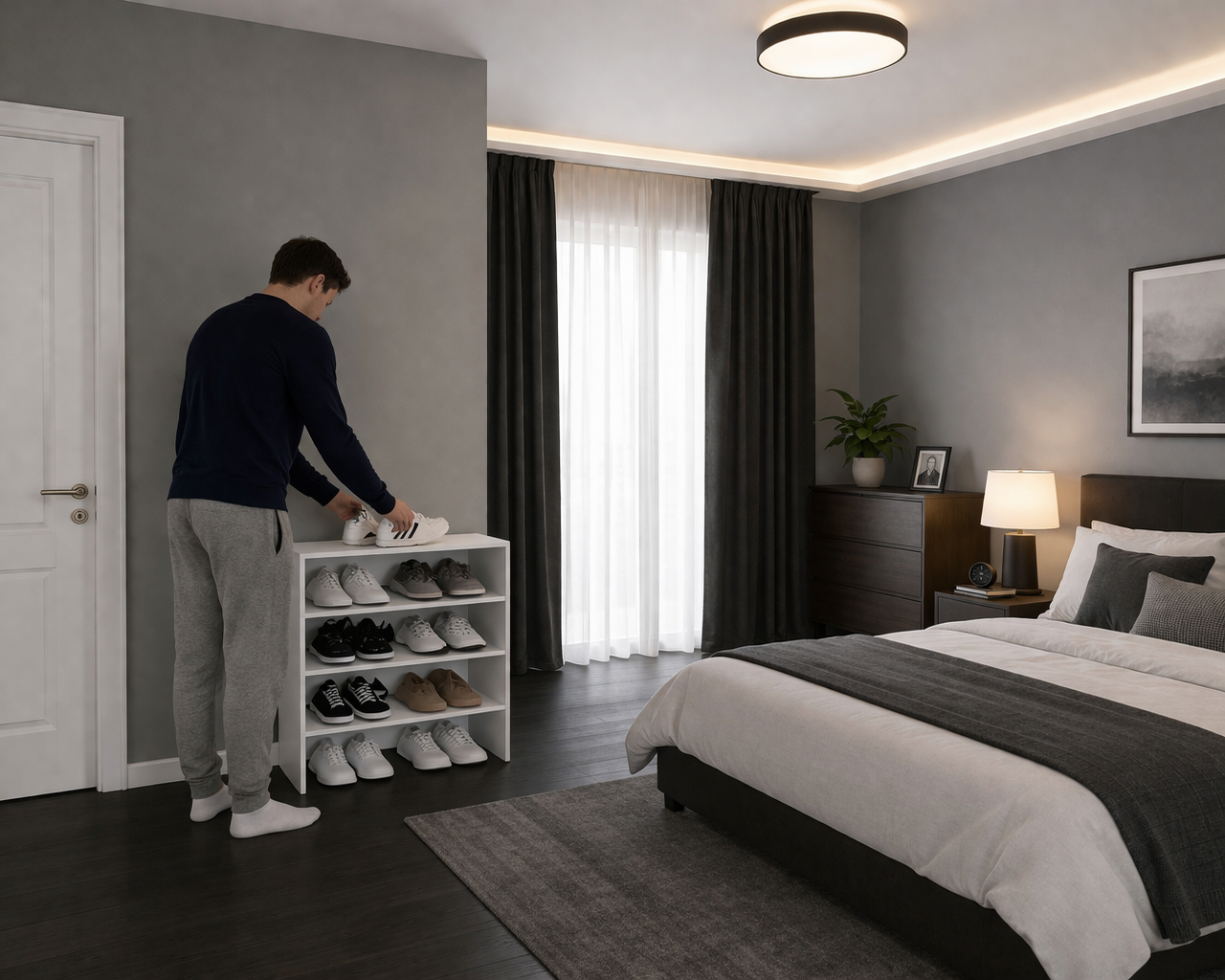 Modulo Zapatero Z-72 Apilable Cuatro Niveles, Blanco