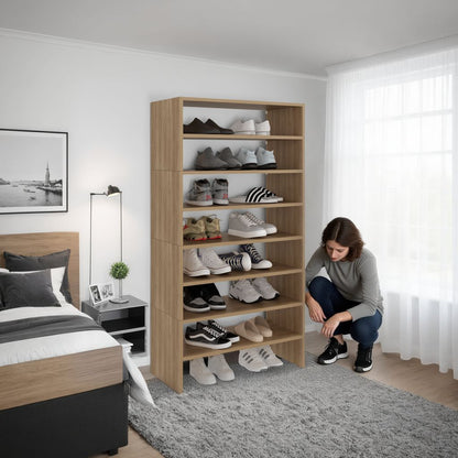 Modulo Zapatero Z-72 Apilable Ocho Niveles, Fresno
