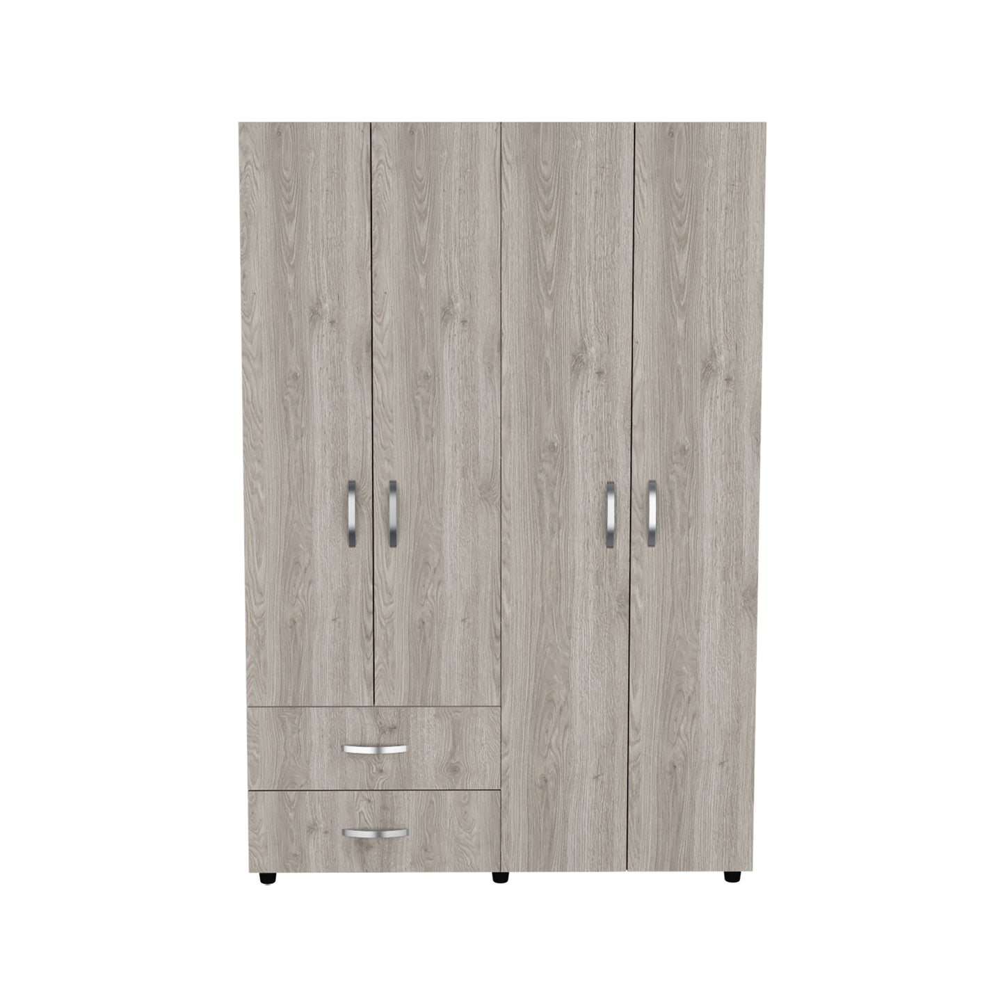 Closet Arkola, Humo y Blanco Duqueza, con Dos Cajones Organizadores y Cuatro Puertas Abatibles