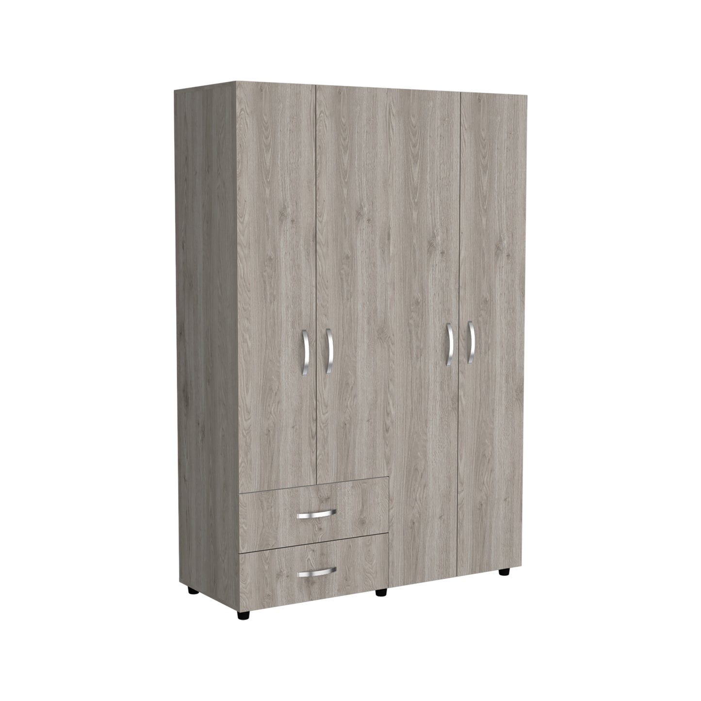 Closet Arkola, Humo y Blanco Duqueza, con Dos Cajones Organizadores y Cuatro Puertas Abatibles