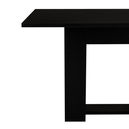 Mesa de Comedor Volterra, Wengue y Negro, con amplia superficie 120 (vista 6)