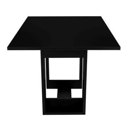 Mesa de Comedor Volterra, Wengue y Negro, con amplia superficie 120 (vista 11)