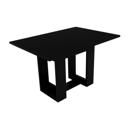 Mesa de Comedor Volterra, Wengue y Negro, con amplia superficie 120 (vista 10)