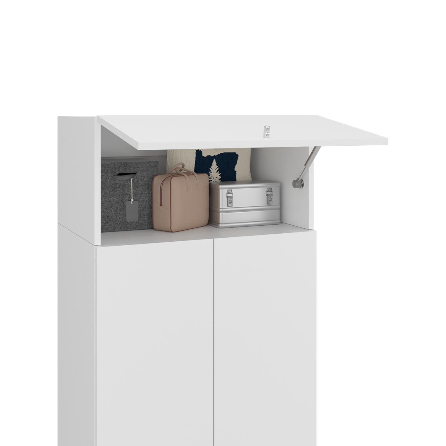 Combo Closet H-200 Cuatro Puertas, Almacenamiento, Optimizacion, Color Blanco