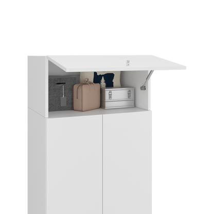 Combo Closet H-200 Cuatro Puertas, Almacenamiento, Optimizacion, Color Blanco