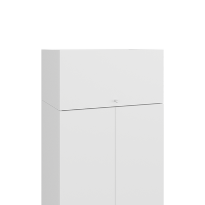 Combo Closet H-200 Cuatro Puertas, Almacenamiento, Optimizacion, Color Blanco