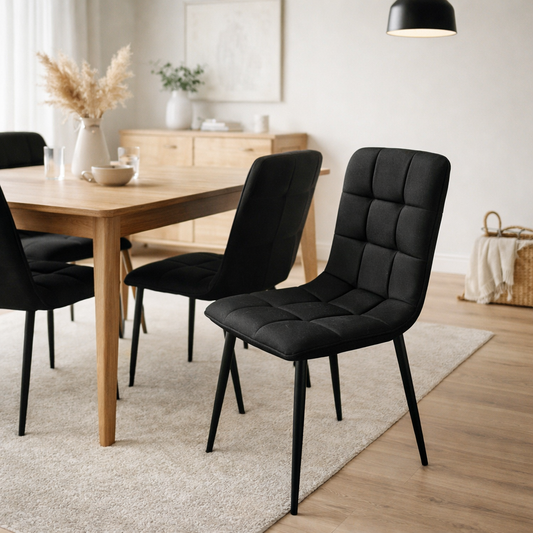 Silla Flex, Color Negro, con Espaldar y Diseño Moderno