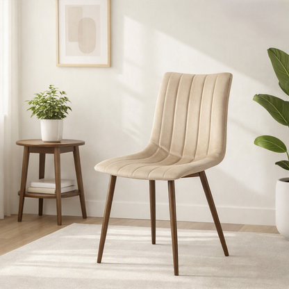 Silla de Comedor Positano, Café Claro, con Espaldar y Diseño Moderno