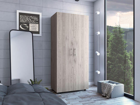 Closet Dos Puertas, FM Furniture 021G, Gris Claro