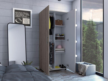 Closet Dos Puertas, FM Furniture 021G, Gris Claro