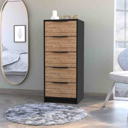 Comoda Cinco Cajones, FM Furniture 002N, Negro