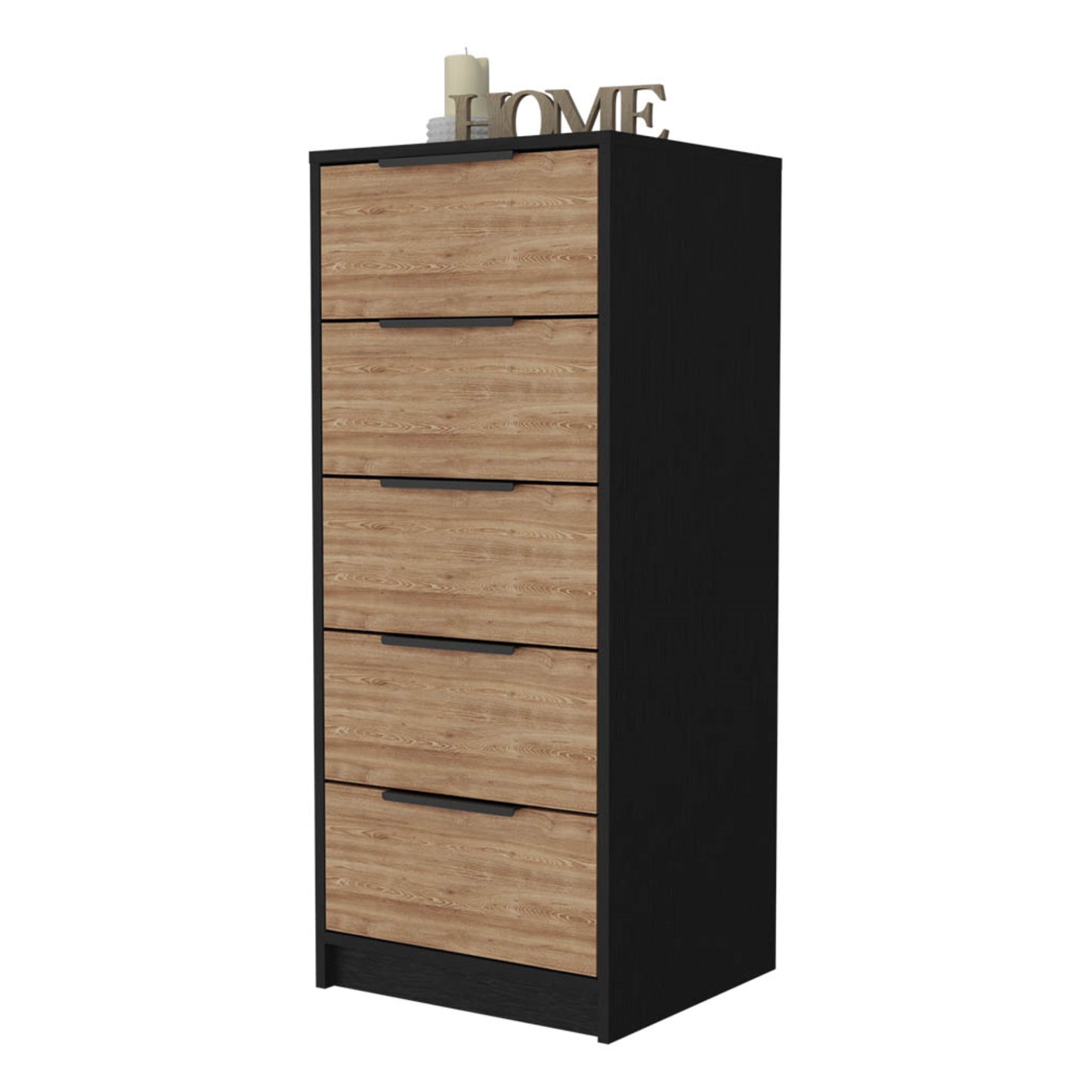 Comoda Cinco Cajones, FM Furniture 002N, Negro