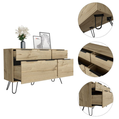 Comoda Cuatro Cajones, FM Furniture 006C, Cafe Claro