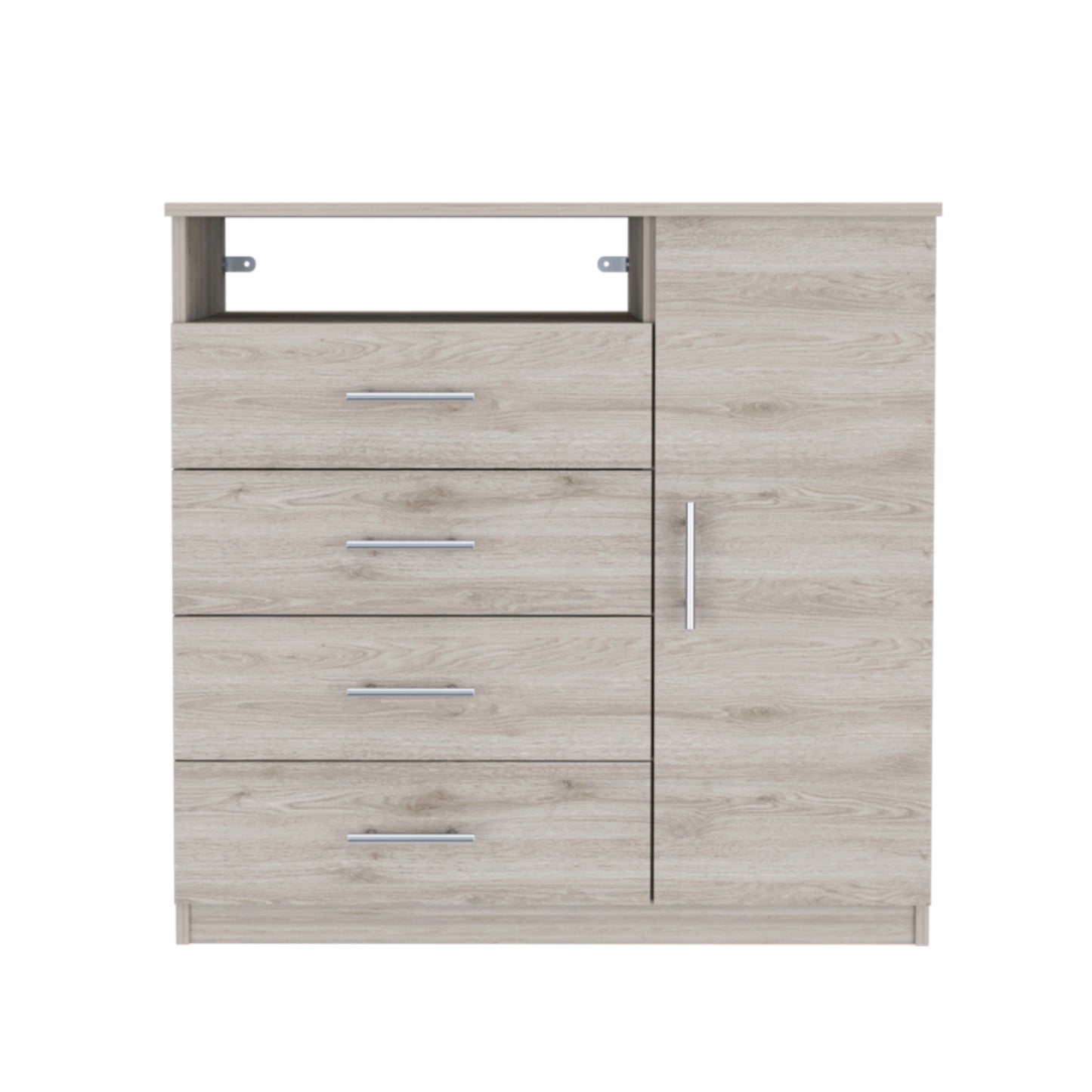 Comoda Tv40" Cuatro Cajones Una Puerta, FM Furniture 011C, Cafe Claro