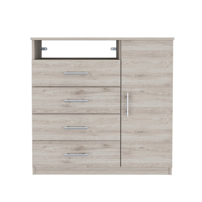 Comoda Tv40" Cuatro Cajones Una Puerta, FM Furniture 011C, Cafe Claro