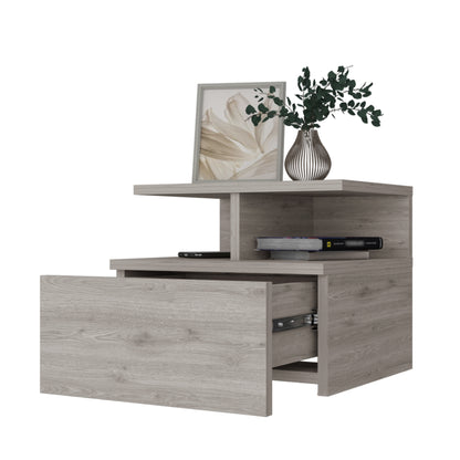 Velador Flotante Un Cajón, FM Furniture 007E, Beige