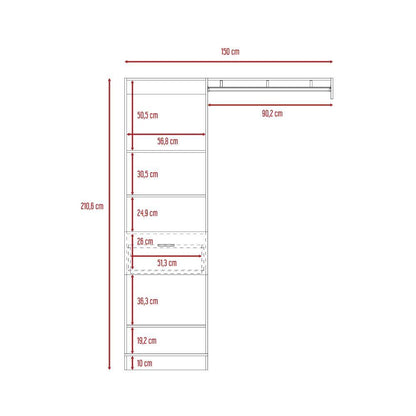 Closet Un Cajón Cinco Repisas, FM Furniture 014B, Blanco