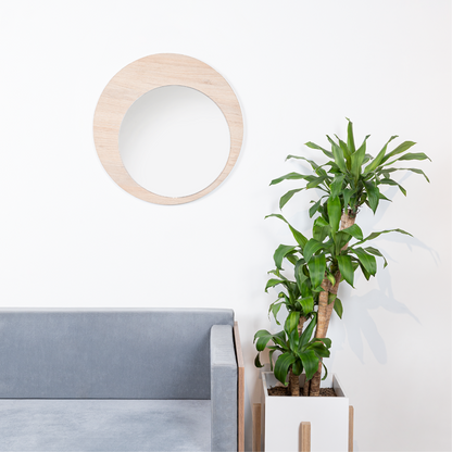Espejo Ovalado Ary 60, Con Marco Madera