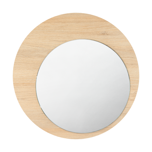 Espejo Ovalado Ary 60, Con Marco Madera