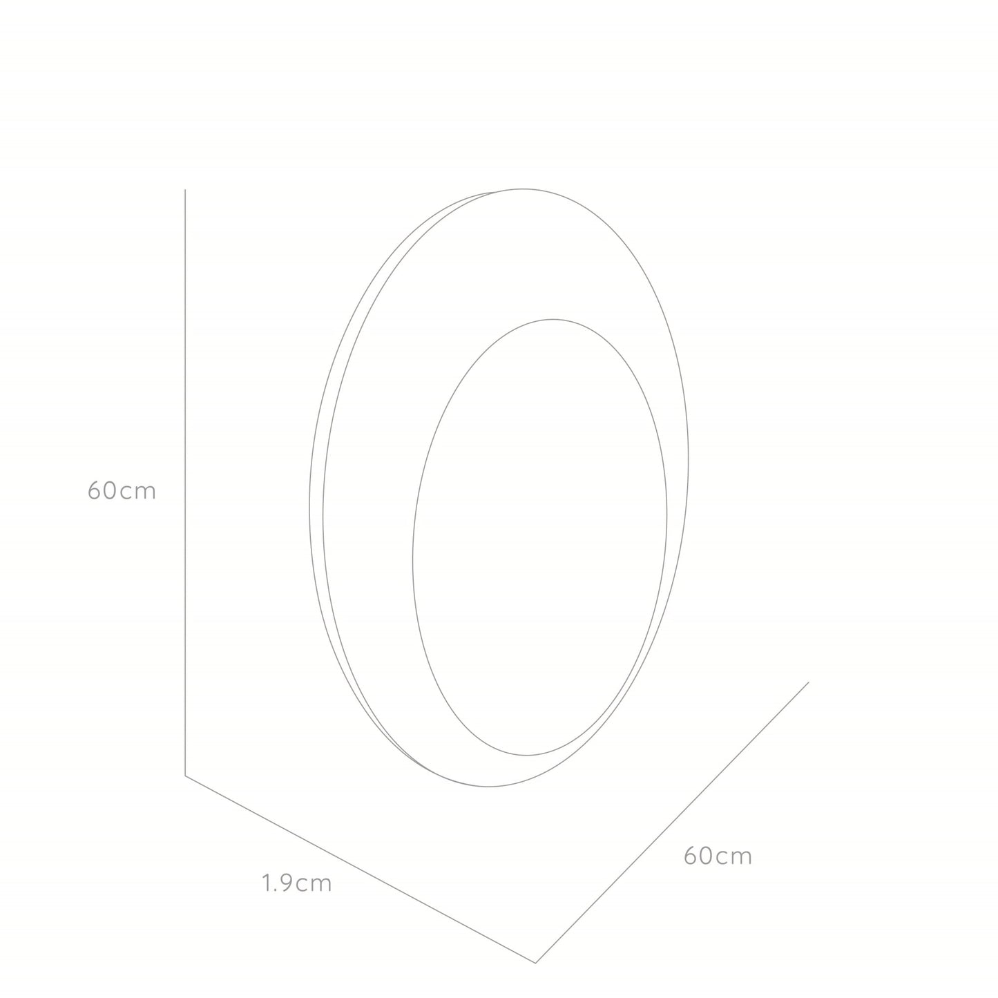 Espejo Ovalado Ary 60, Con Marco Madera