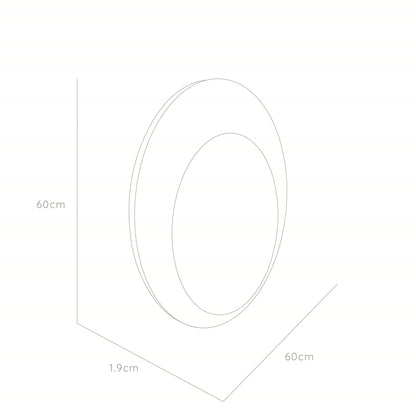 Espejo Ovalado Ary 60, Con Marco Madera