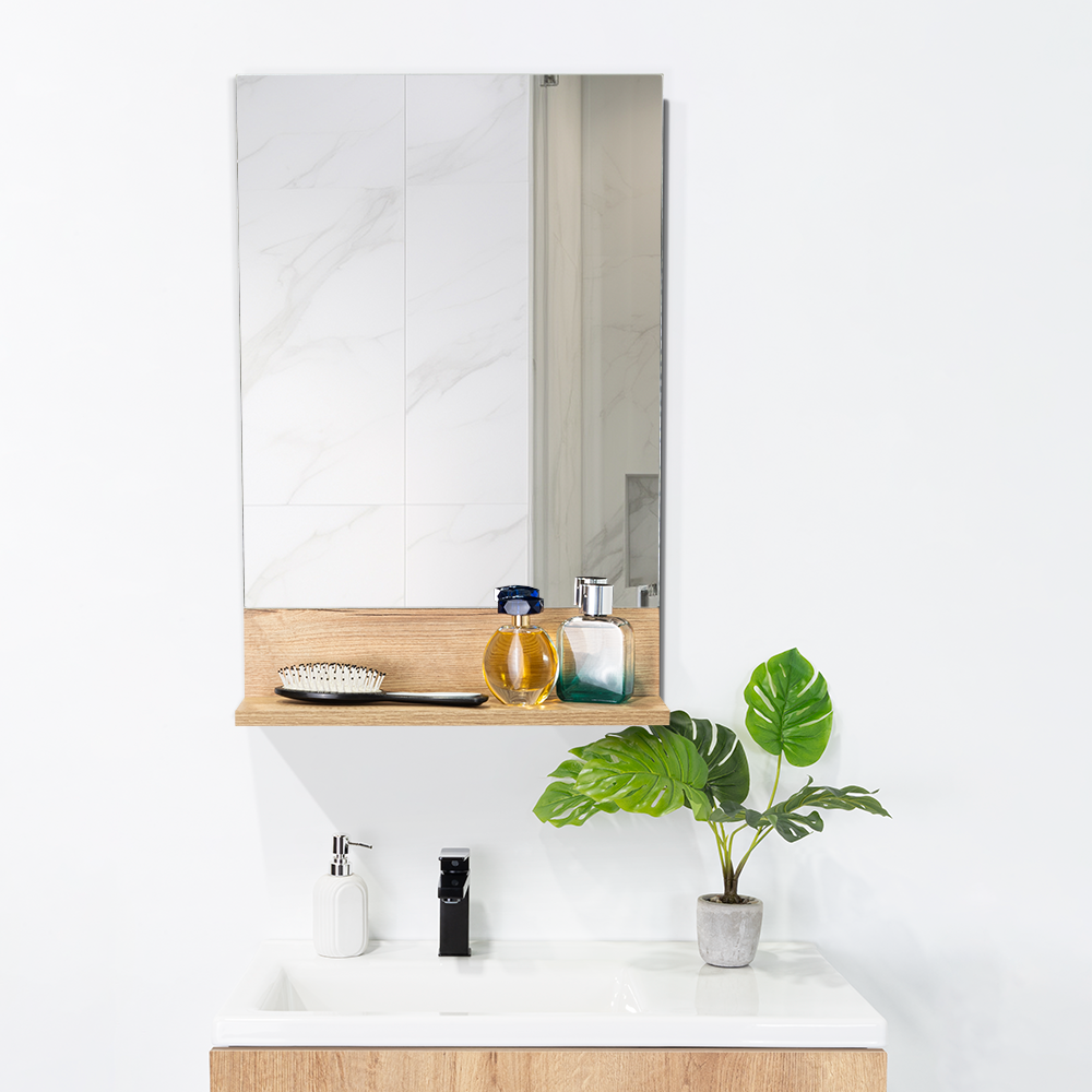 Espejo Lilo Rectangular Repisa De Madera