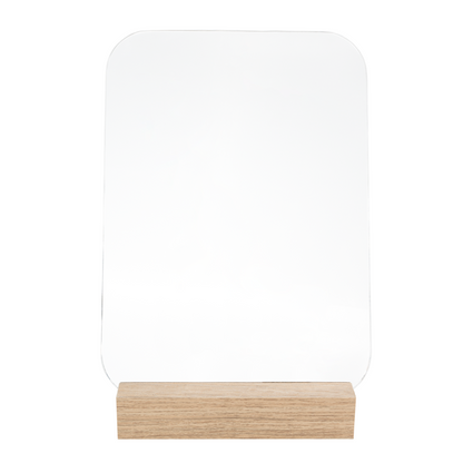 Espejo Bass Recto Borde Redondo, Con Base De Madera