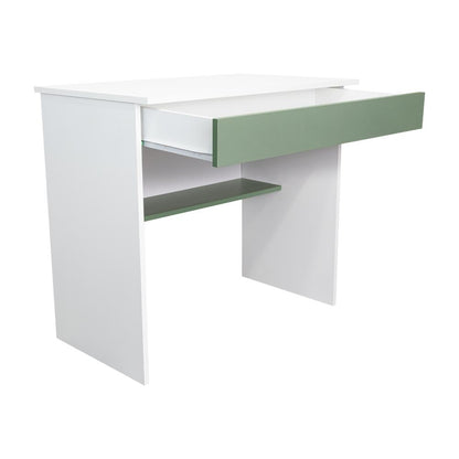 Escritorio, Ohio, Blanco y Agave, con Entrepaños y Cajon