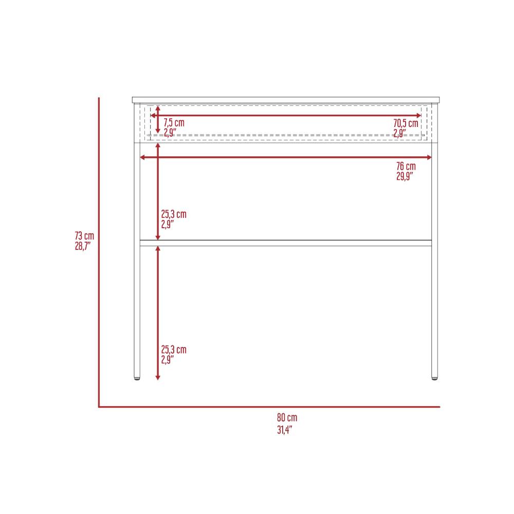 Escritorio, Ohio, Blanco y Agave, con Entrepaños y Cajon