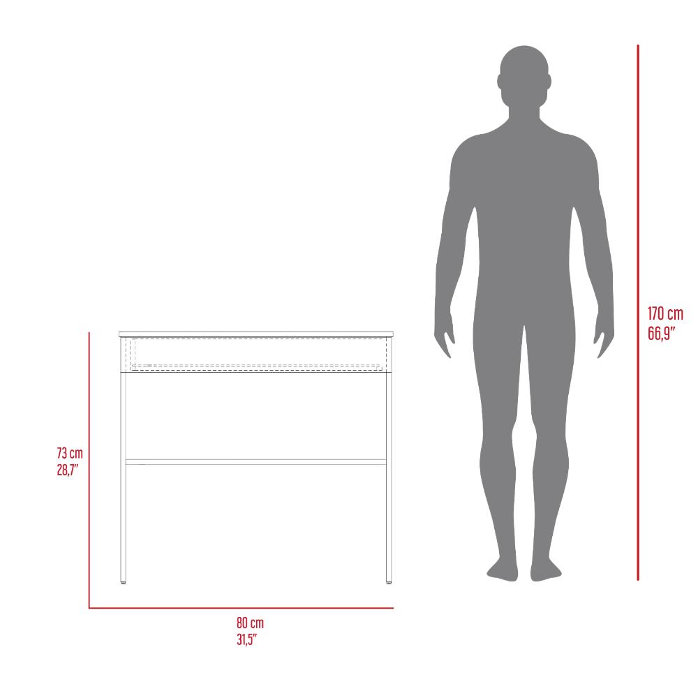 Escritorio, Ohio, Blanco y Agave, con Entrepaños y Cajon