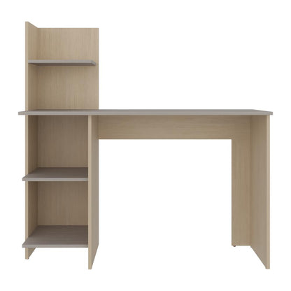 Escritorio Recto Con Biblioteca Office W 120, Cartagena y Ceniza