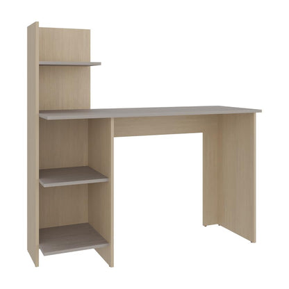 Escritorio Recto Con Biblioteca Office W 120, Cartagena y Ceniza