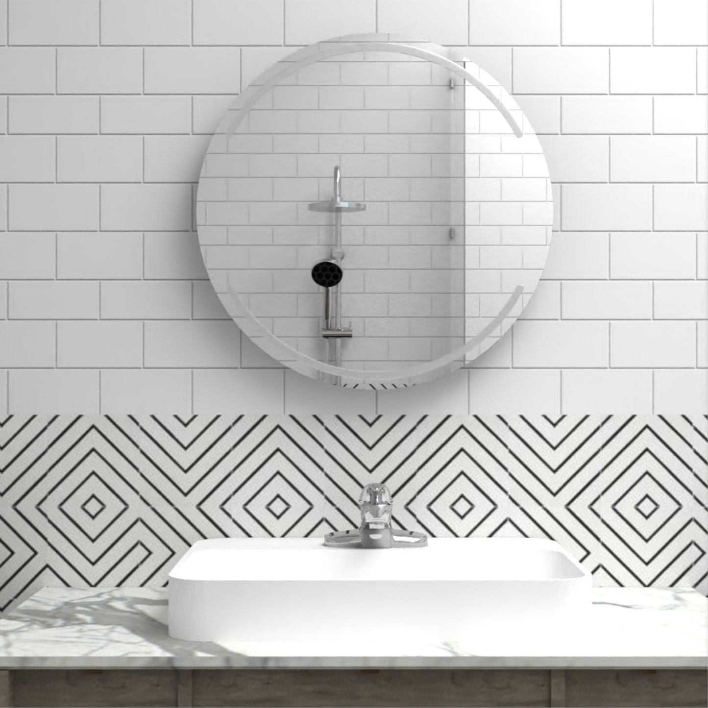 Espejo Dallas Ovalado, Sandblasting Superior