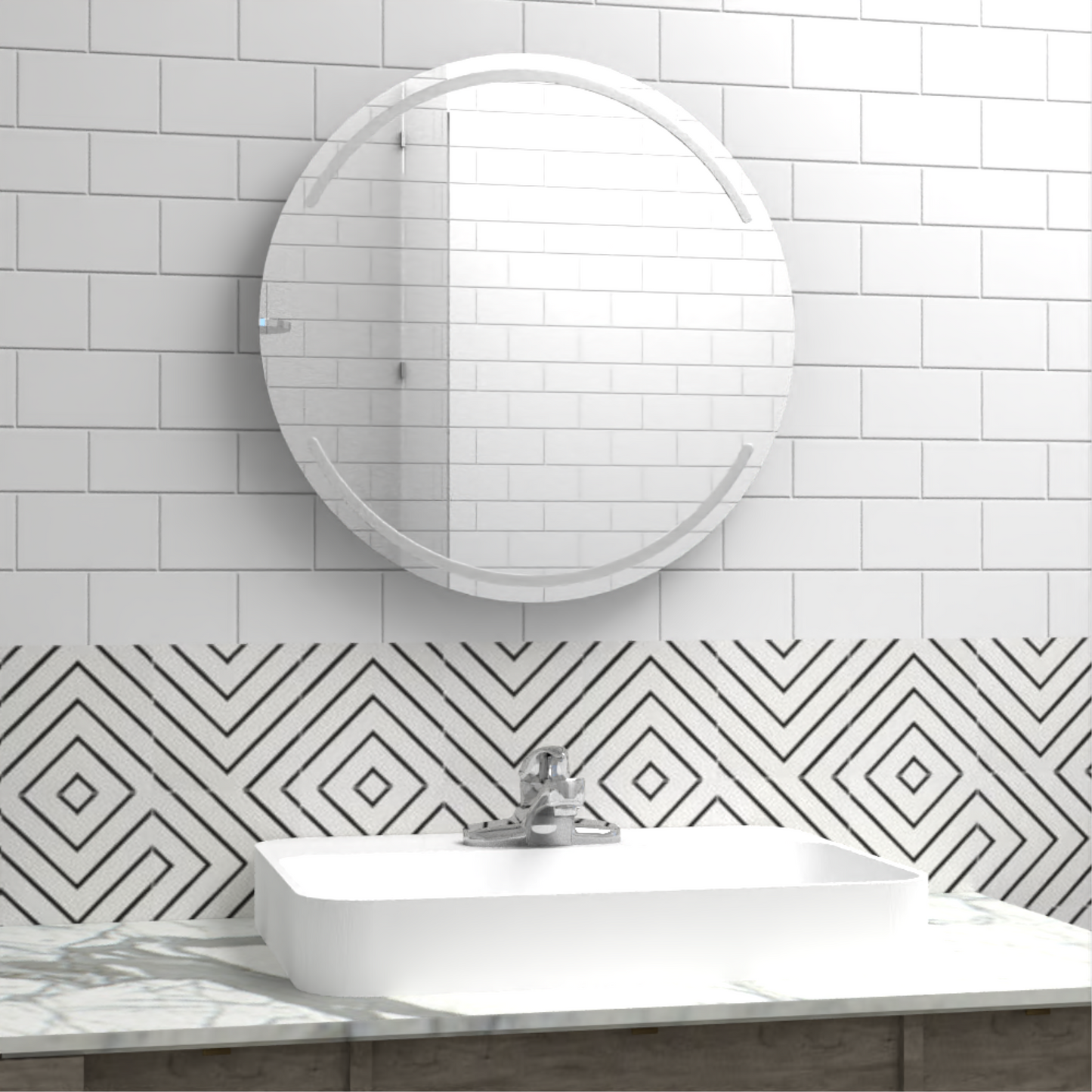 Espejo Dallas Ovalado, Sandblasting Superior