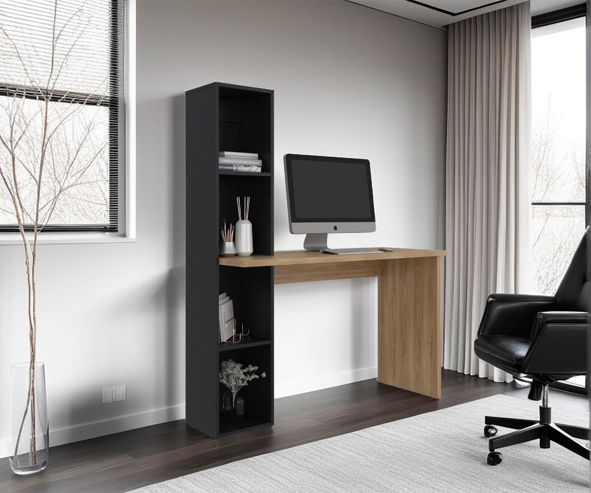 Escritorio Con Biblioteca Aston, Fresno/Wengue