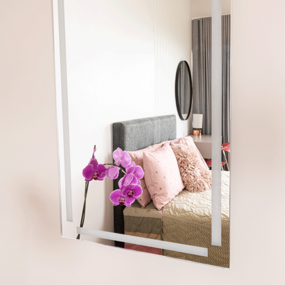 Espejo Lugo Rectangular, Sandblasting Diseño Marco