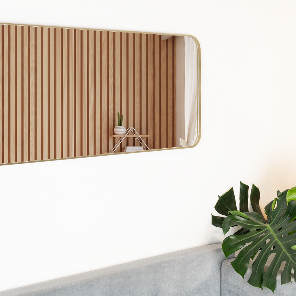 Espejo Rectangular Loky Marco Metalico Dorado (vista 2)