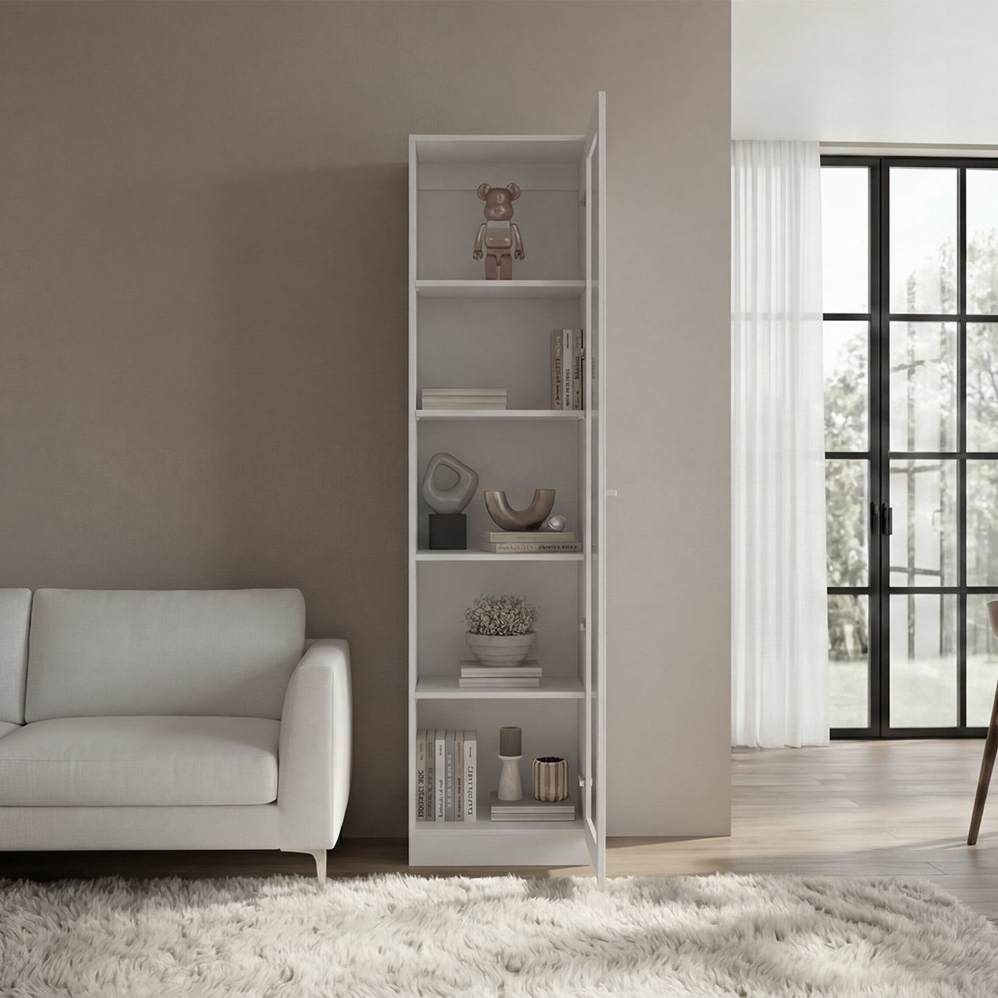 Estante Vitrina E6 Home E Una Puerta, Blanco
