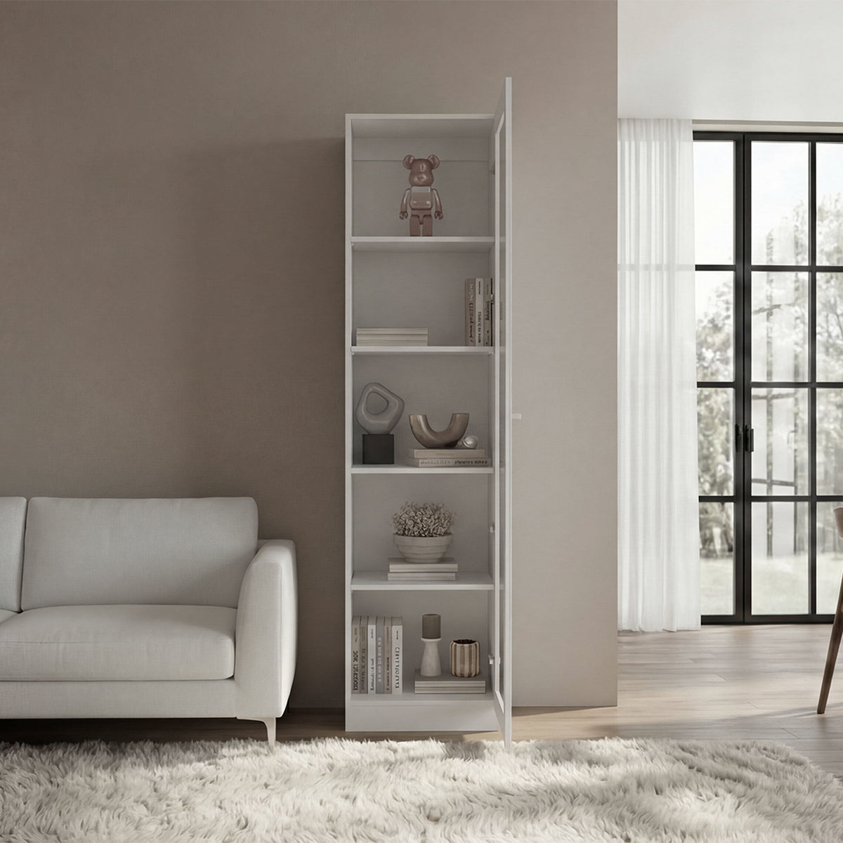Estante Vitrina E6 Home E Una Puerta, Blanco (vista 2)