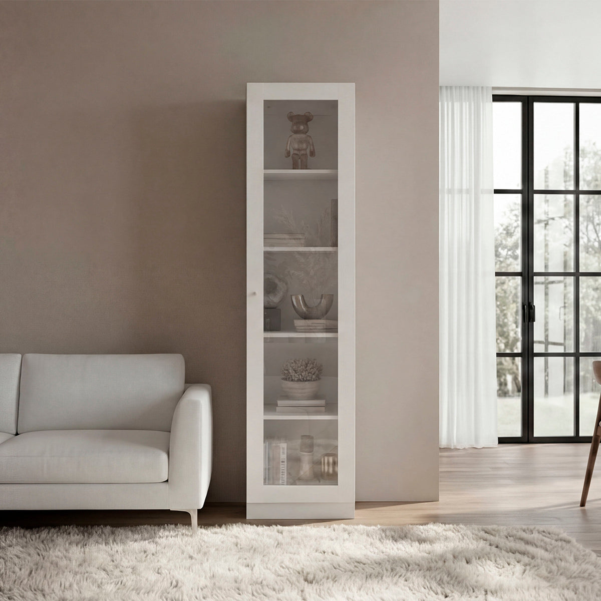 Estante Vitrina E6 Home E Una Puerta, Blanco