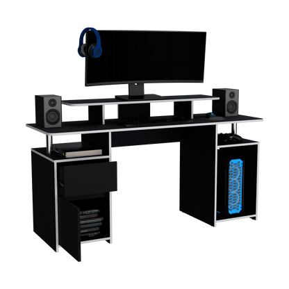 Escritorio Gamer Keria, Wengue y Blanco