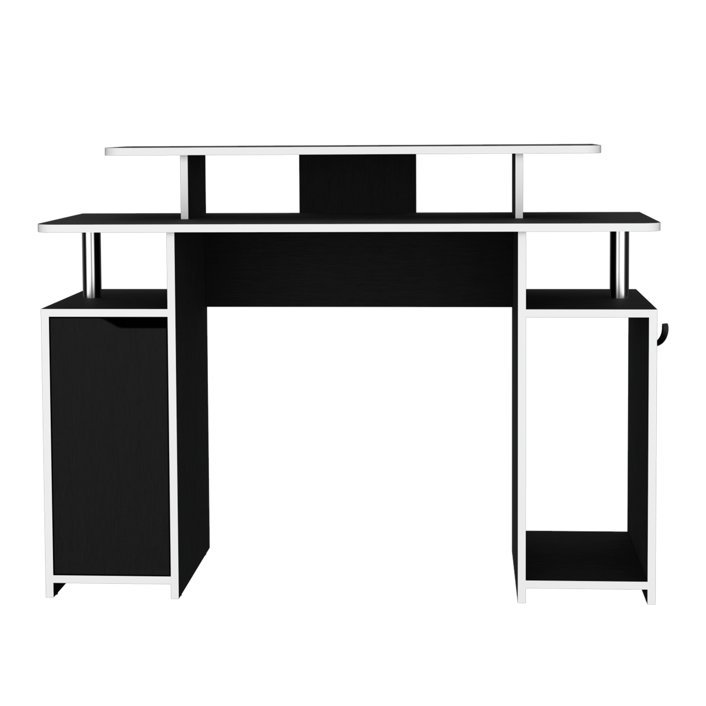 Escritorio Gamer Una Puerta Fm 070N Negro Y Blanco