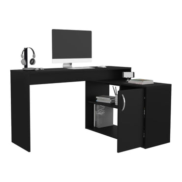 Escritorio En L Una Puerta, Negro