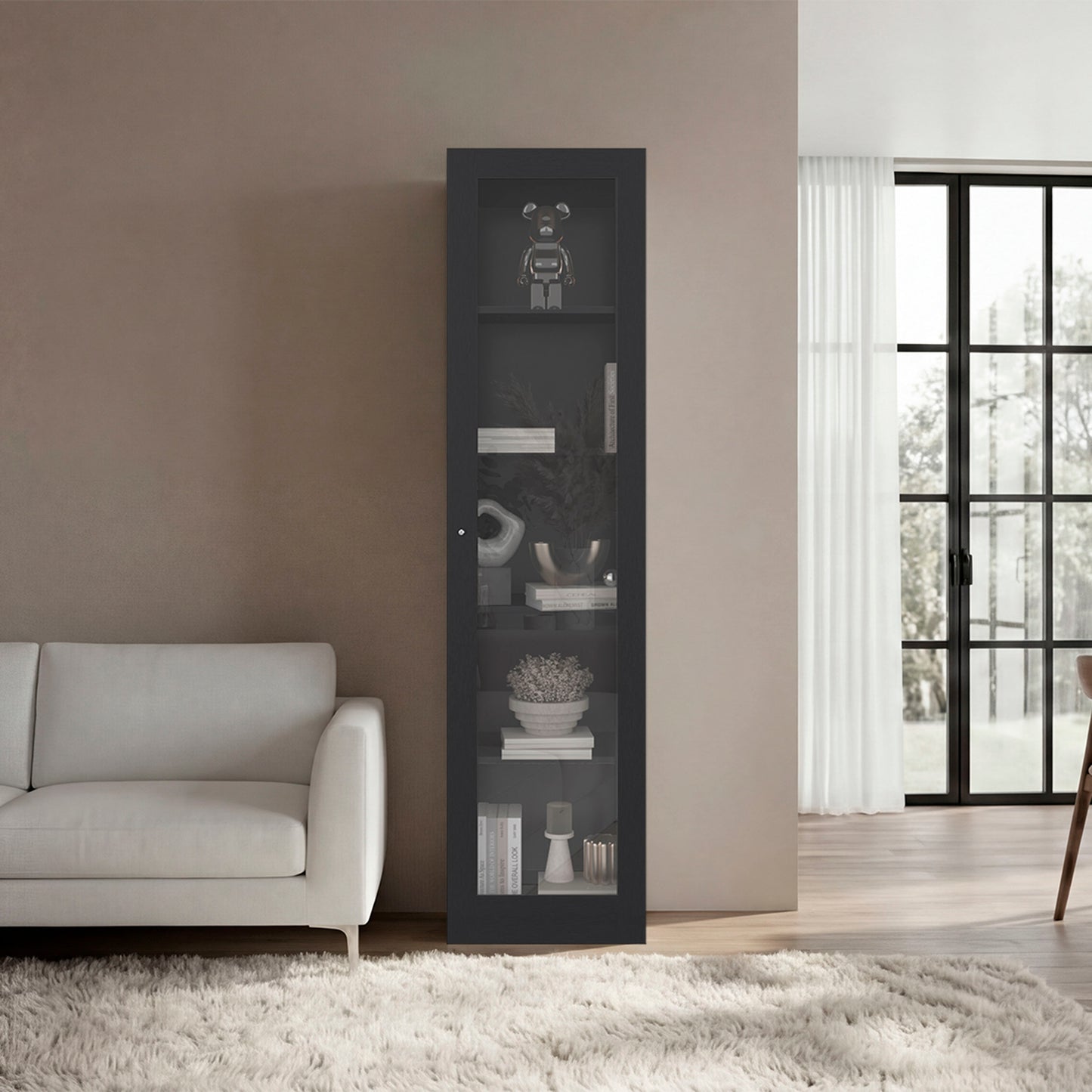Estante Vitrina E6 Home E Una Puerta, Wengue