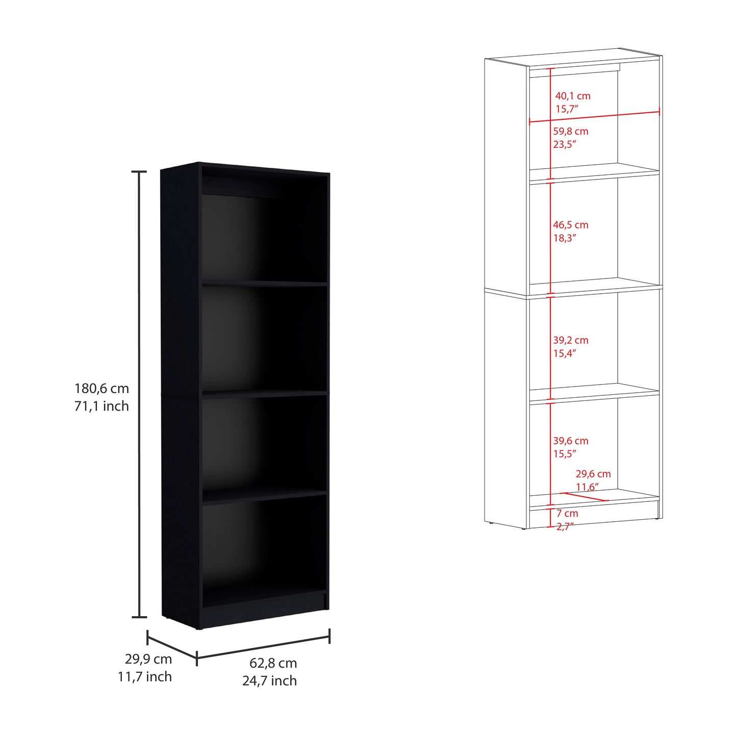 Estante, FM Furniture 017N Negro