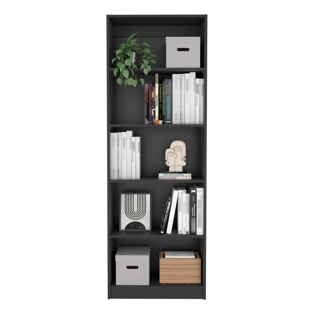 Biblioteca Estante 19, Con Cinco Repisas Melamina, FM Furniture Negro