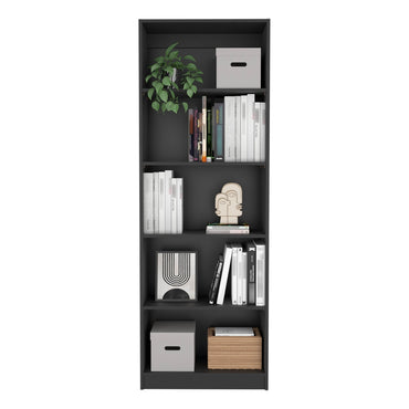 Biblioteca Estante 19, Con Cinco Repisas Melamina, FM Furniture Negro